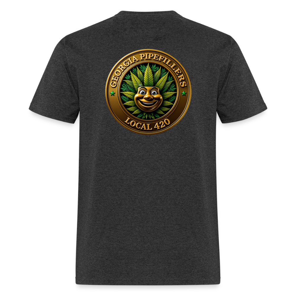 GEORGIA PIPEFILLERS LOCAL 420 F/B DESIGN  Men's T-Shirt - heather black