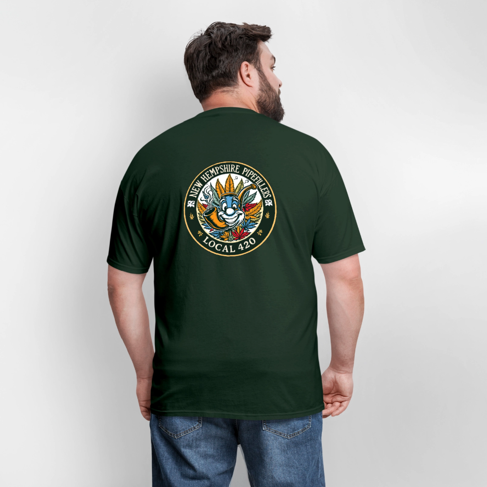 NEW HEMPSHIRE PIPEFILLERS LOCAL 420 2 EMBLEM Men's T-Shirt - forest green