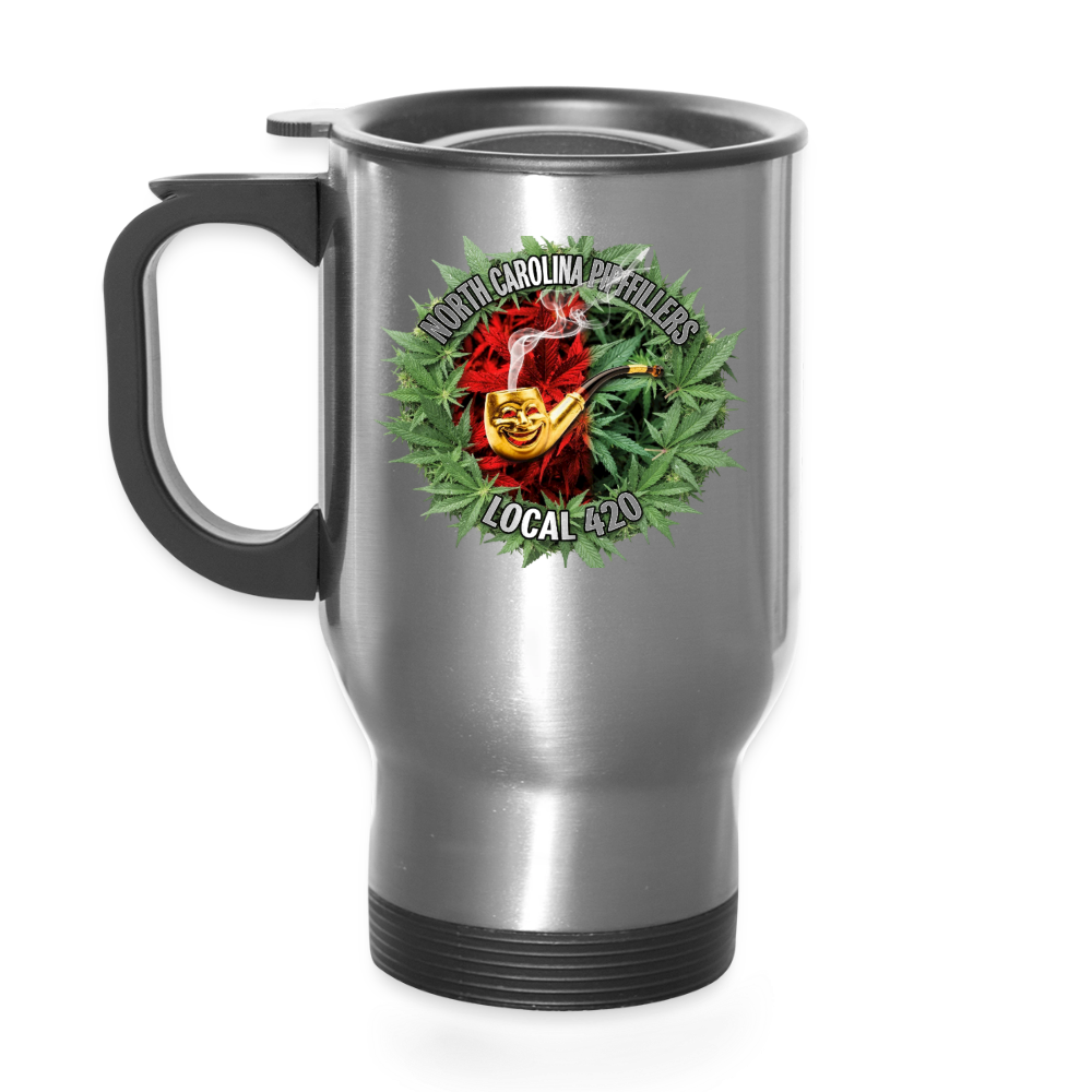 NORTH CAROLINA PIPEFILLERS LOCAL 420 14oz Stainless Steel Travel Mug - silver