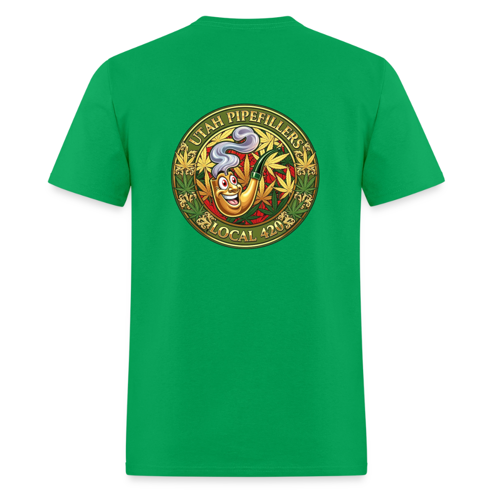UTAH PIPEFILLERS LOCAL 420 F/B DESIGN Men's T-Shirt - bright green