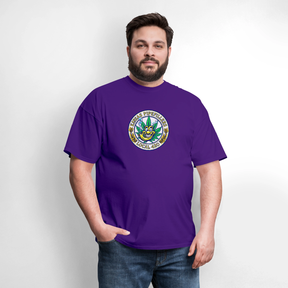 KANSAS PIPEFILLERS LOCAL 420 F/B DESIGNS Men's T-Shirt - purple