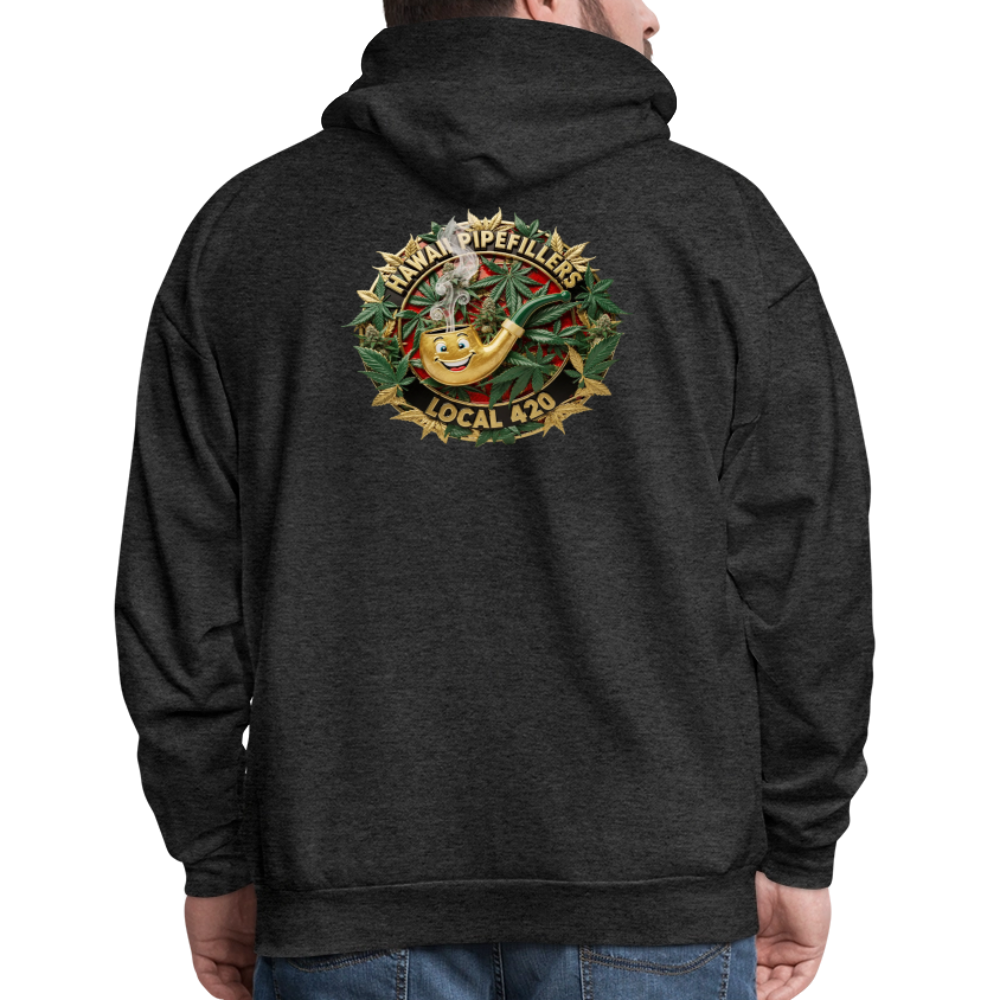 HAWAII PIPEFILLERS LOCAL 420 F/B DESIGN Men's Hoodie - charcoal grey