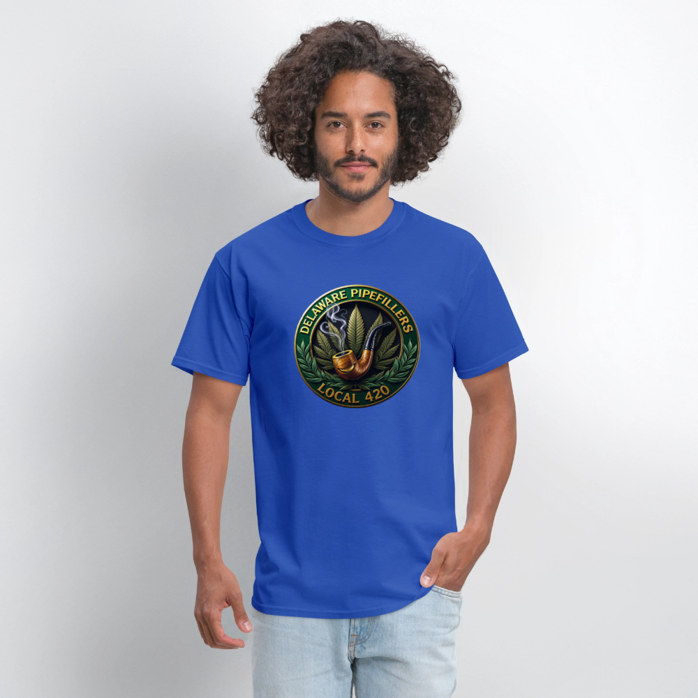 DELAWARE  PIPEFILLERS LOCAL 420 F/B DESIGN Men's T-Shirt - royal blue