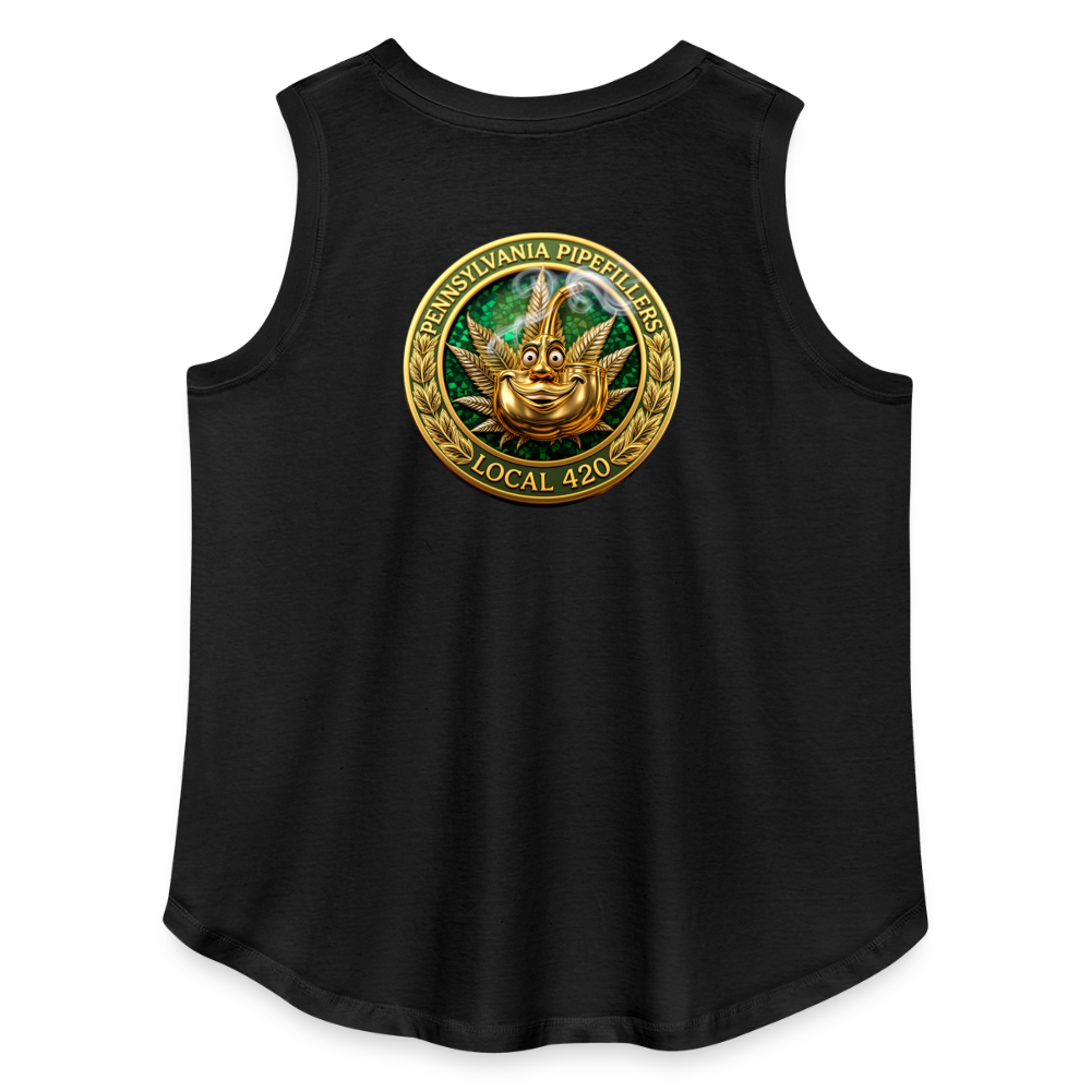 PENNSYLVANIA PIPEFILLERS LOCAL 420 F/B DESIGNS Women's Curvy Relaxed Tank Top - black