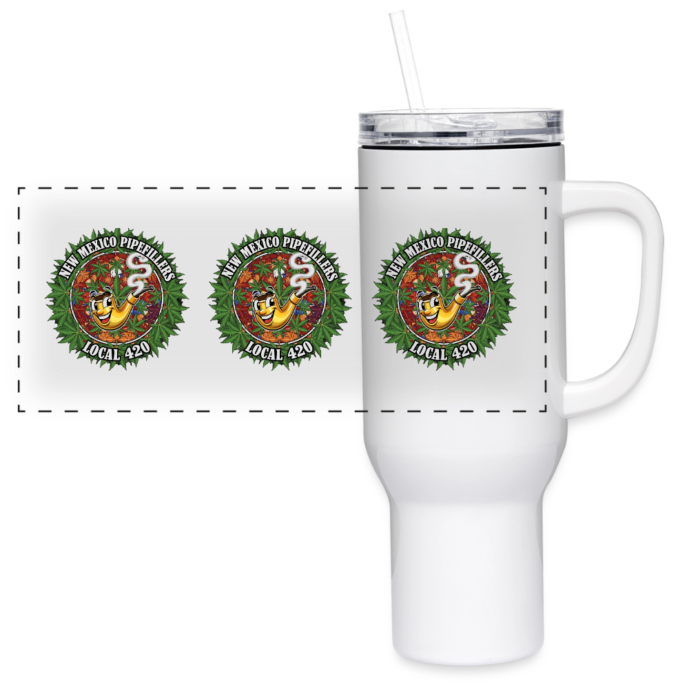 NEW MEXICO PIPEFILLERS LOCAL 420 40oz Stainless Steel Travel Tumbler - white