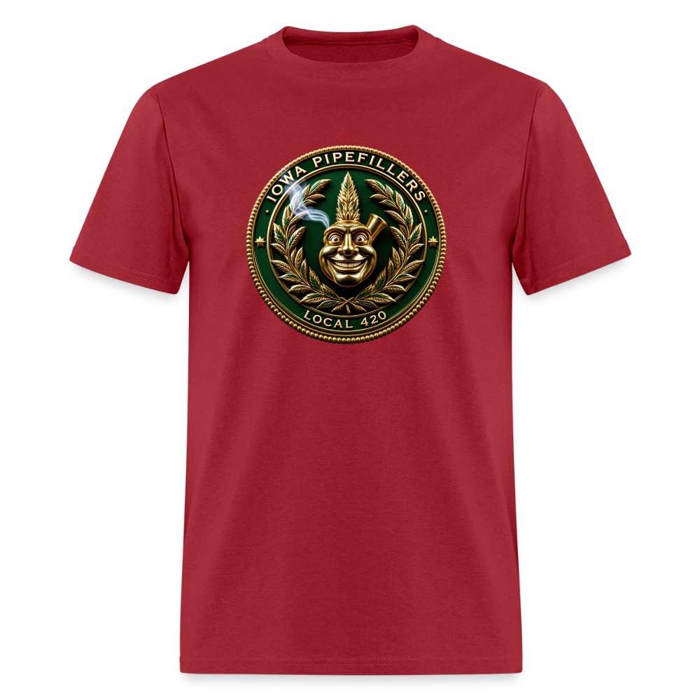 IOWA PIPEFILLERS LOCAL 420 F/B DESIGN Men's T-Shirt - true red