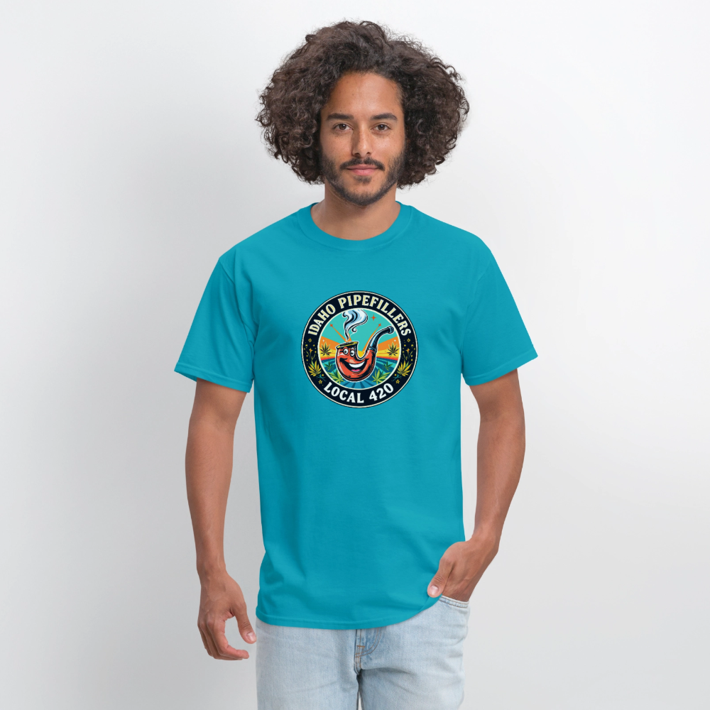IDAHO PIPEFILLERS LOCAL 420 F/B DESIGN Men's T-Shirt - turquoise