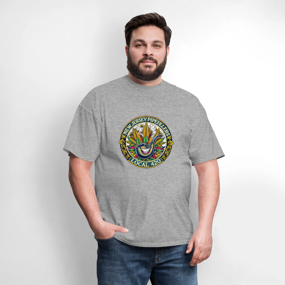 NEW JERSEY PIPEFILLERS LOCAL 420  Men's T-Shirt - heather gray