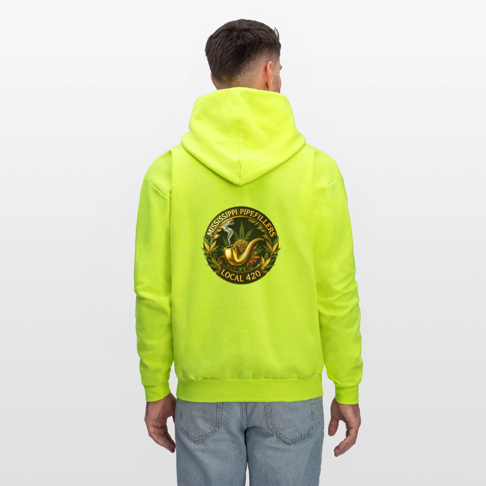 MISSISSIPPI PIPEFILLERS LOCAL 420 Men's Hoodie - safety green