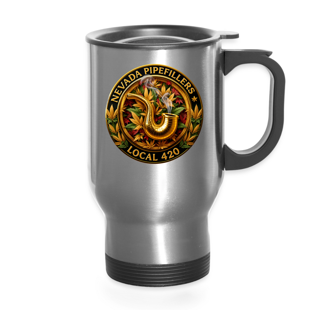NEVADA PIPEFILLERS LOCAL 420  14oz Stainless Steel Travel Mug - silver