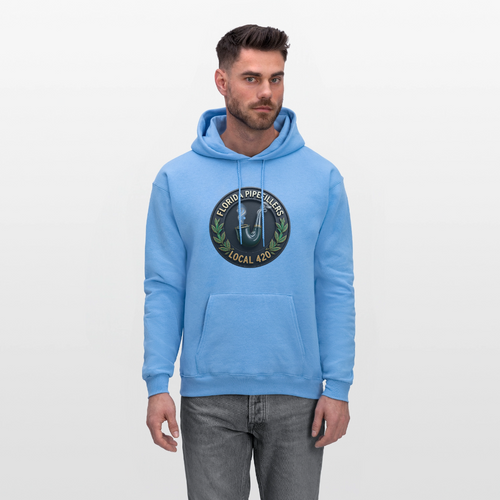 FLORIDA PIPEFILLERS LOCAL 420 F/B DESIGN Men's Hoodie - carolina blue