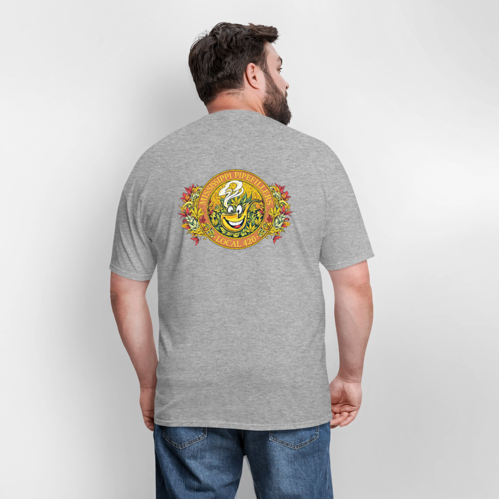 MISSISSIPPI PIPEFILLERS LOCAL 420 F/B DESIGNS Men's T-Shirt - heather gray