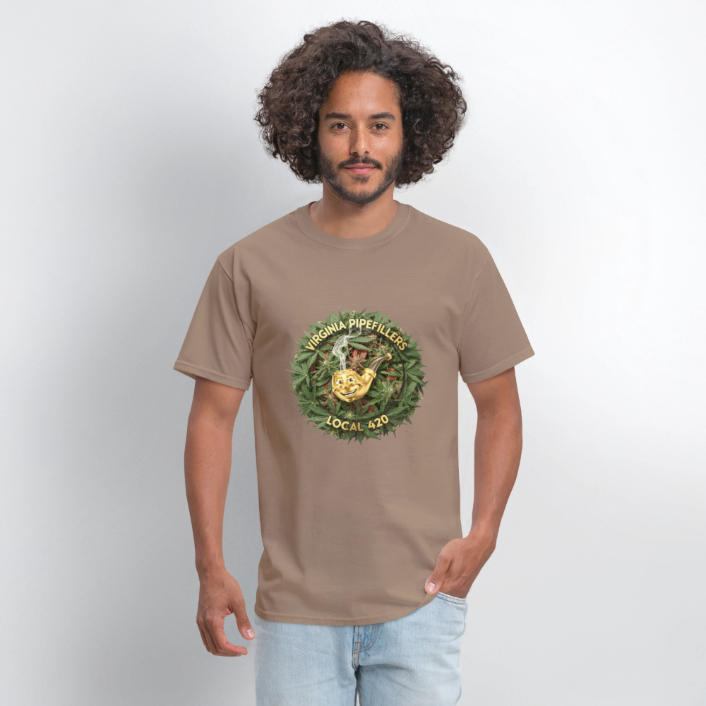 VIRGINIA PIPEFILLERS LOCAL 420 F/B DESIGN Men's T-Shirt - safari