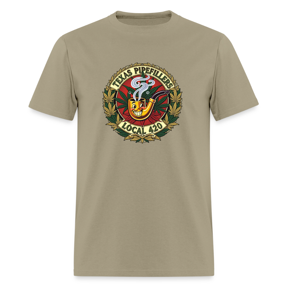 TEXAS PIPEFILLERS LOCAL 420 F.B DESIGN Men's T-Shirt - khaki