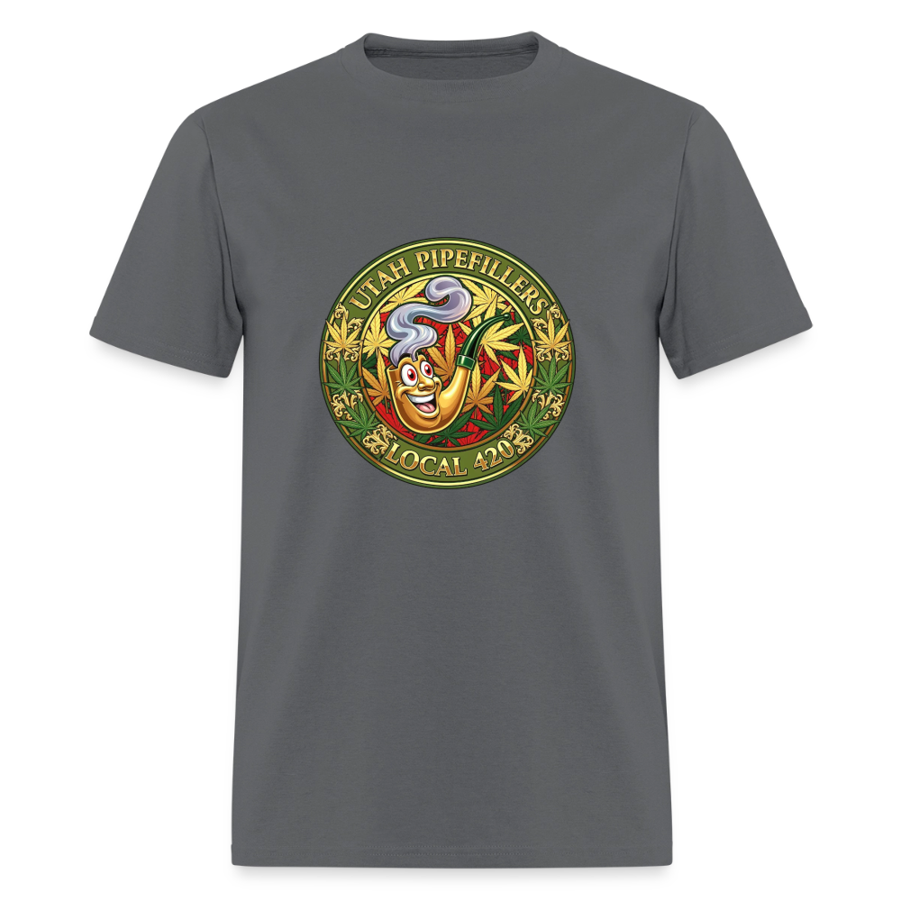 UTAH PIPEFILLERS LOCAL 420 F/B DESIGN Men's T-Shirt - charcoal