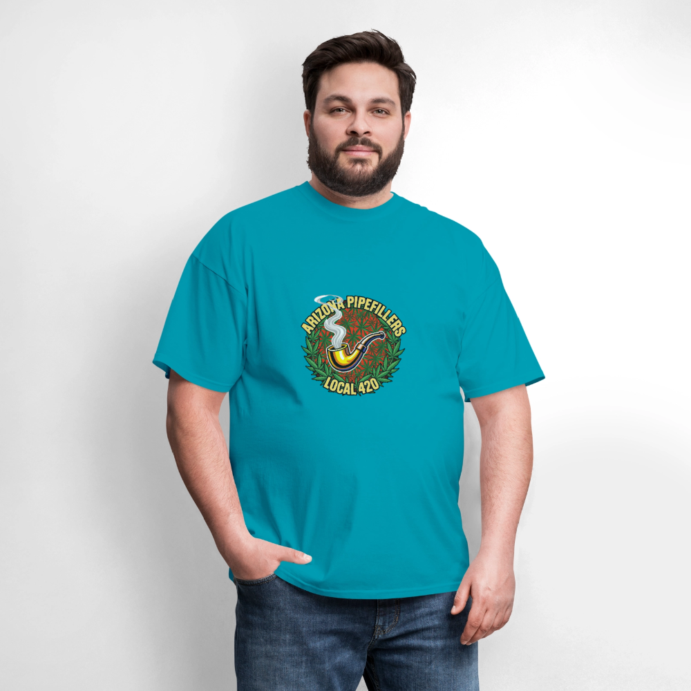 ARIZONA PIPEFILLERS LOCAL 420  F/B DESIGN Men's T-Shirt - turquoise