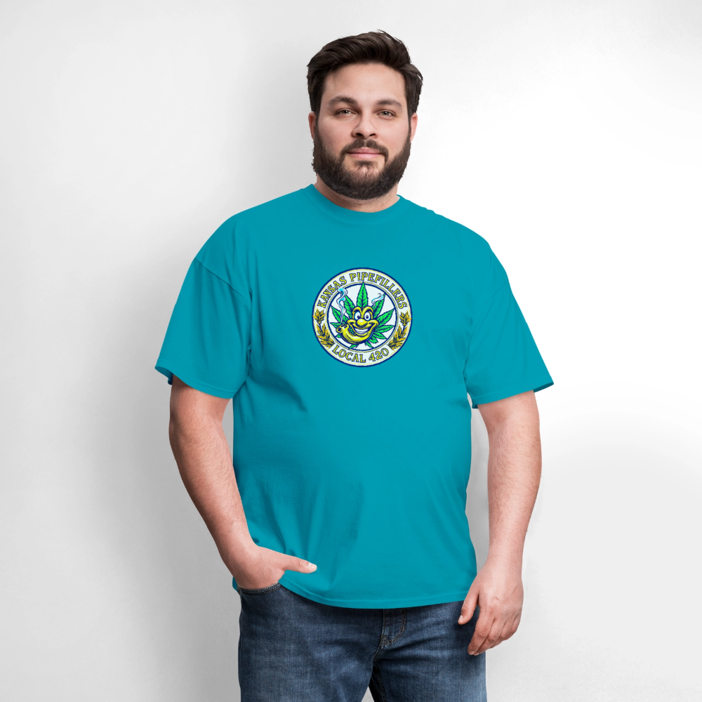 KANSAS PIPEFILLERS LOCAL 420 F/B DESIGNS Men's T-Shirt - turquoise