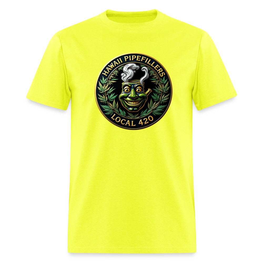 HAWAII PIPEFILLERS LOCAL 420 F/B DESIGN  Men's T-Shirt - safety green