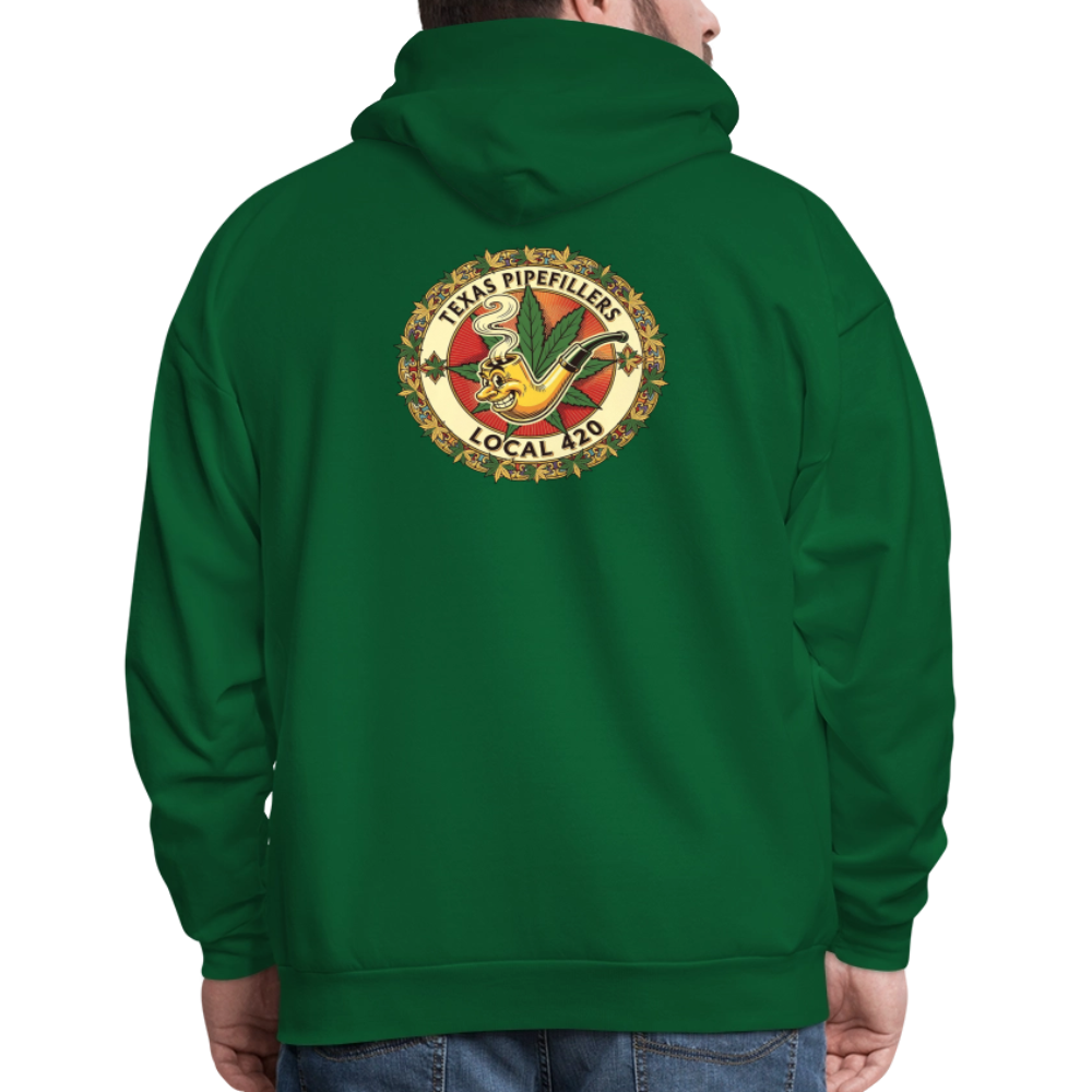 TEXAS PIPEFILLERS LOCAL 420 F/B DESIGN Men's Hoodie - forest green