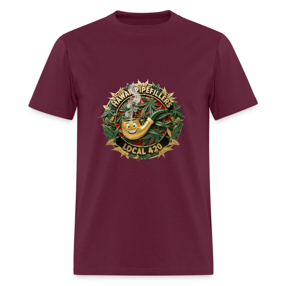 HAWAII PIPEFILLERS LOCAL 420 Men's T-Shirt - burgundy