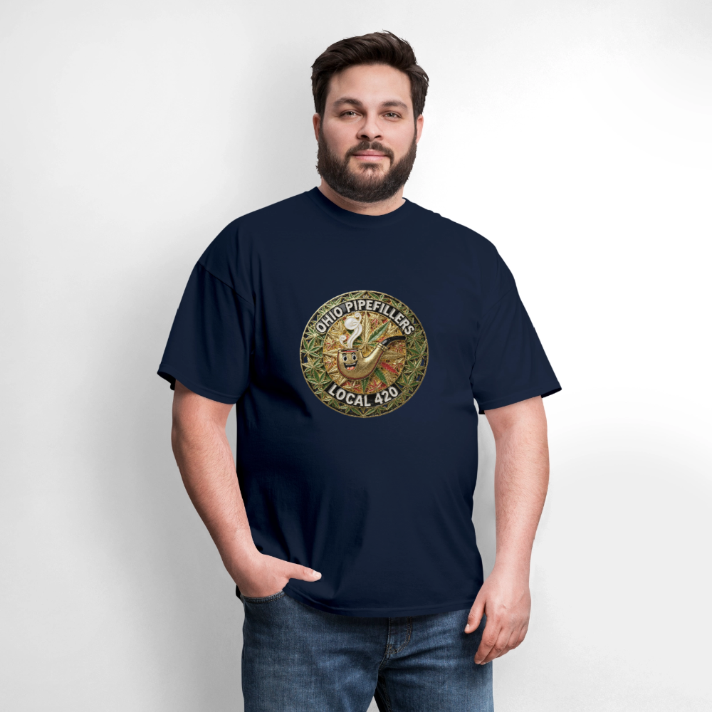 OHIO PIPEFILLERS LOCAL 420  F/B DESIGNS Men's T-Shirt - navy