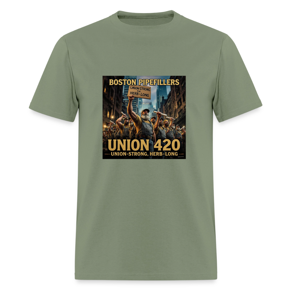 NEW ENGLAND PIPEFILLERS UNION 420 Men's T-Shirt - military green