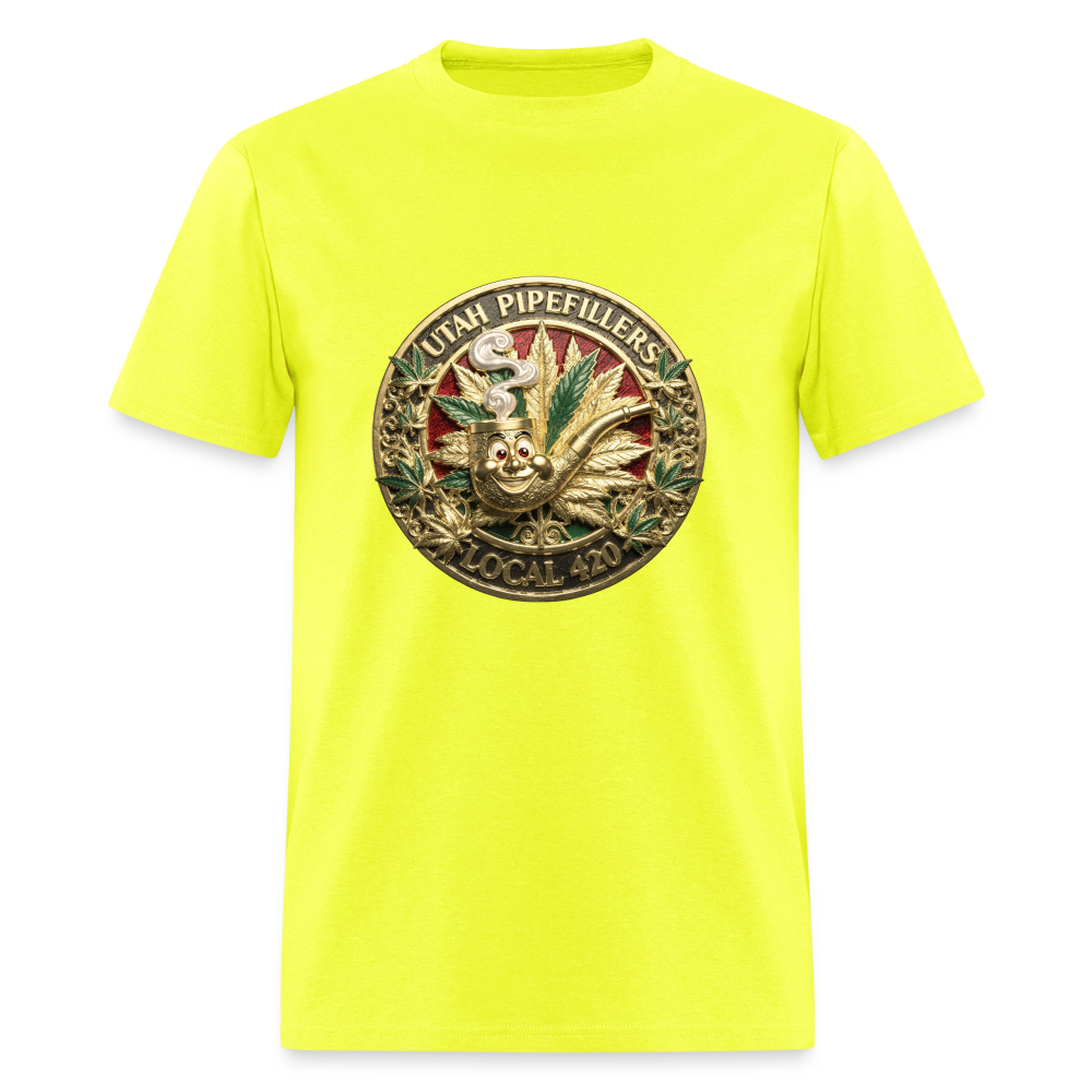 UTAH PIPEFILLERS LOCAL 420 Men's T-Shirt - safety green