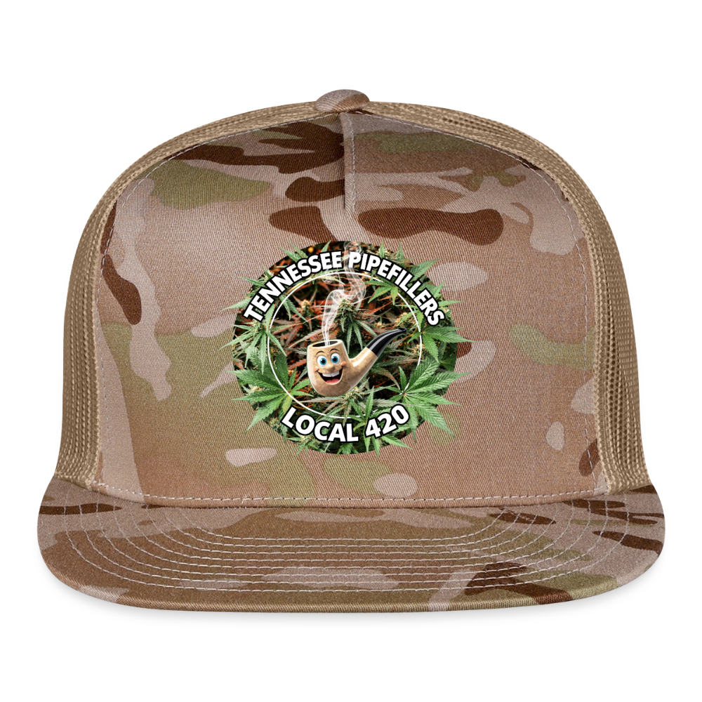 TENNESSEE PIPEFILLERS LOCAL 420 Trucker Hat CAMO Trucker Hat - MultiCam\tan