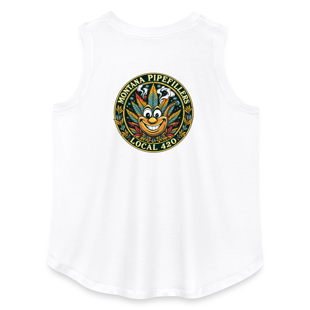 MONTANA PIPEFILLERS LOCAL 420 F/B DESIGN Women's Curvy Relaxed Tank Top - white