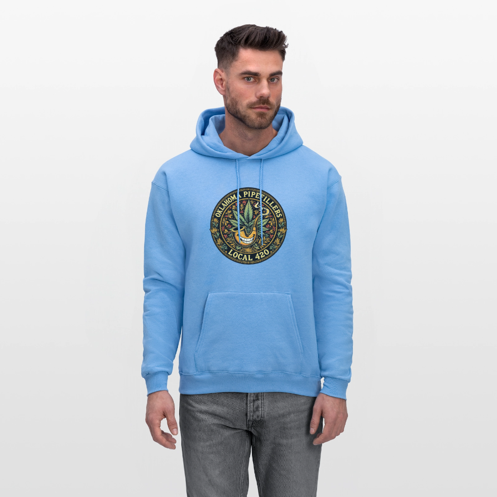 OKLAHOMA PIPEFILLERS LOCAL 420  F/B DESIGNS Men's Hoodie - carolina blue