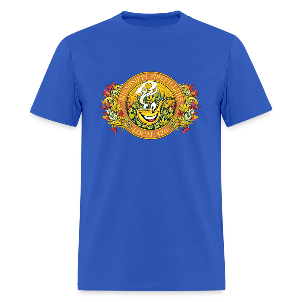 MISSISSIPPI PIPEFILLERS LOCAL 420 F/B DESIGNS Men's T-Shirt - royal blue