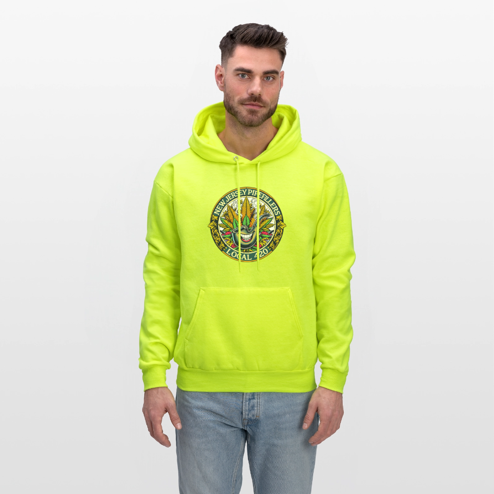 NEW JERSEY PIPEFILLERS LOCAL 420 Men's Hoodie - safety green