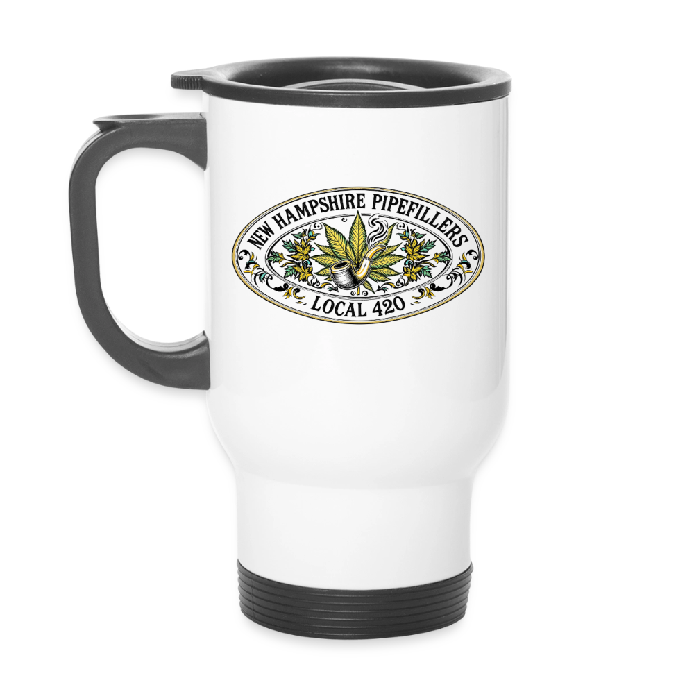 NEW HAMPSHIRE PIPEFILLERS LOCAL 420 14oz Stainless Steel Travel Tumbler - white