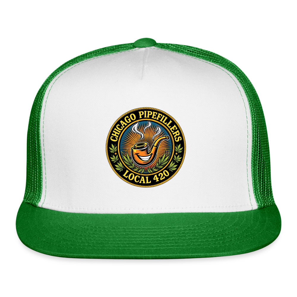 CHICAGO PIPEFILLERS LOCAL 420 Trucker Hat - white/kelly green