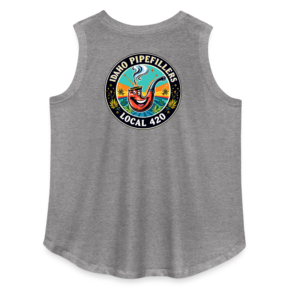 IDAHO PIPEFILLERS LOCAL 420 F/B DEAIGN Women's Curvy Relaxed Tank Top - granite heather 