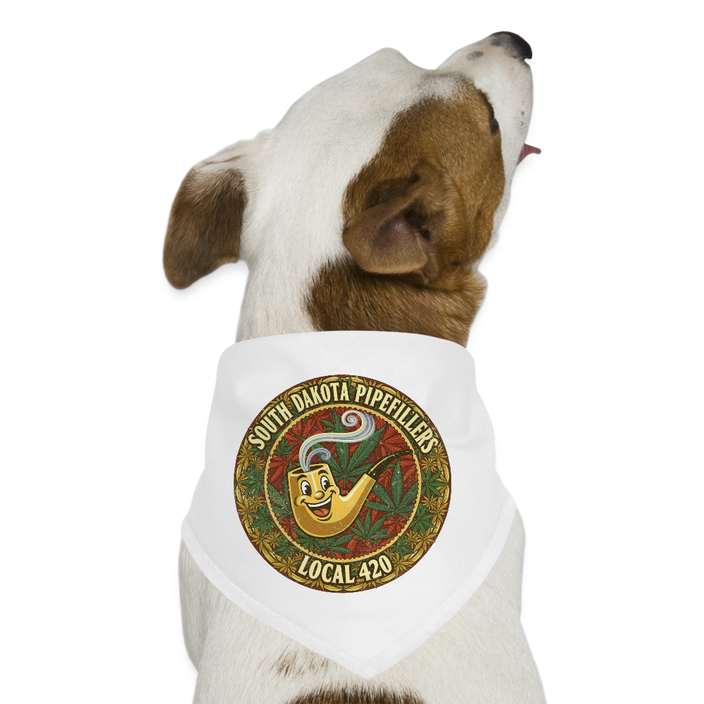 SOUTH DAKOTA PIPEFILLERS LOCAL 420 Union Dog Bandana - white