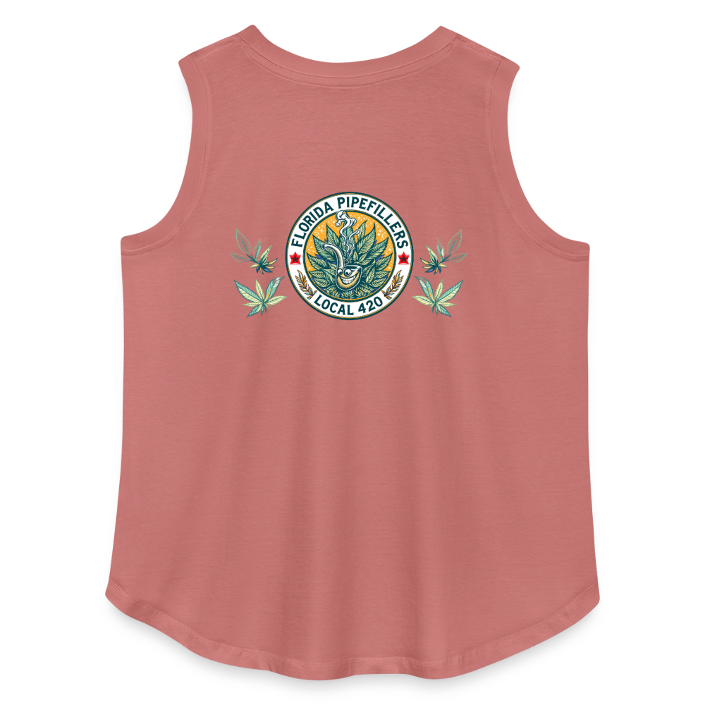 FLORIDA PIPEFILLERS LOCAL 420 F/B DESIGN Women's Curvy Relaxed Tank Top - mauve