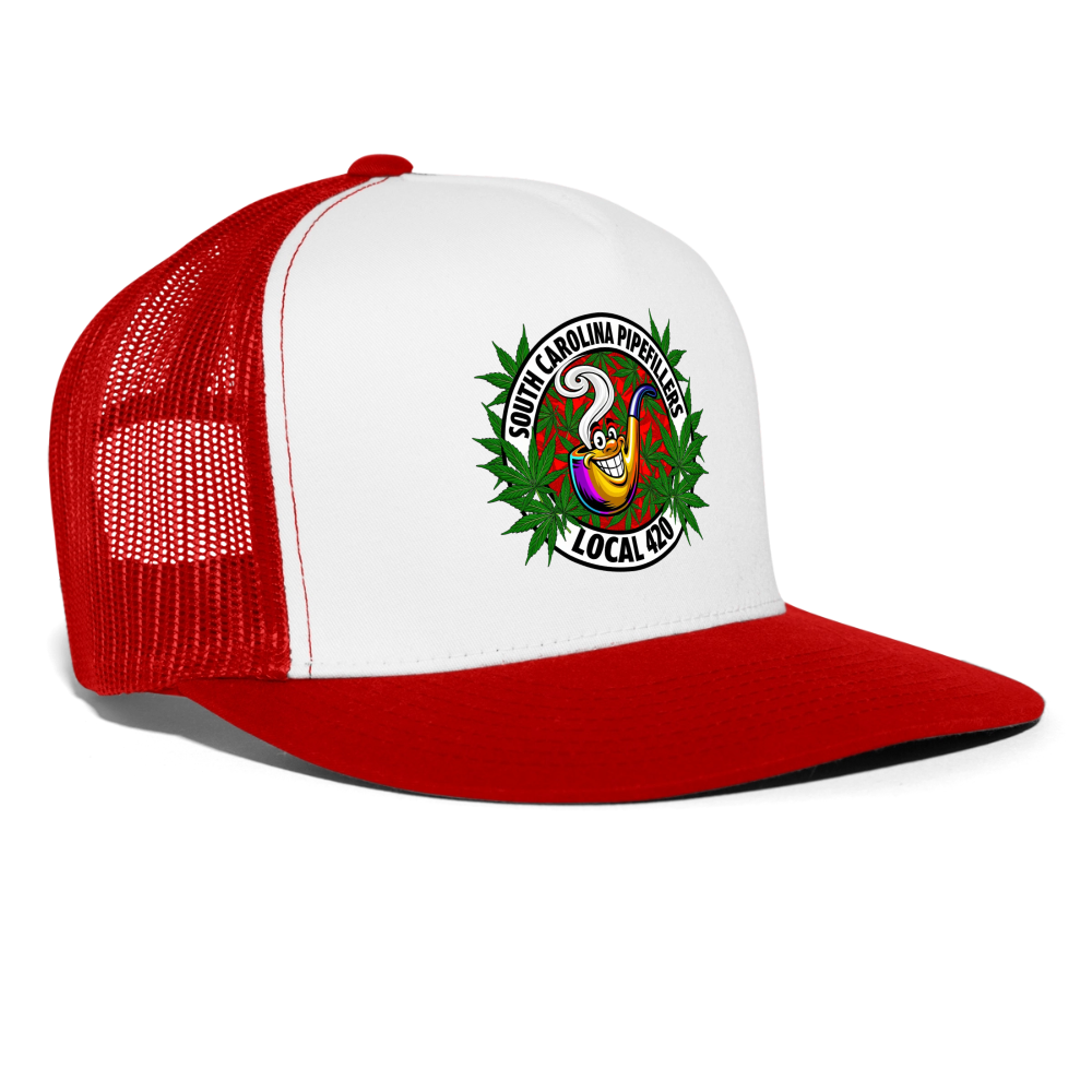 SOUTH CAROLINA PIPEFILLERS LOCAL 420 Trucker Hat - white/red