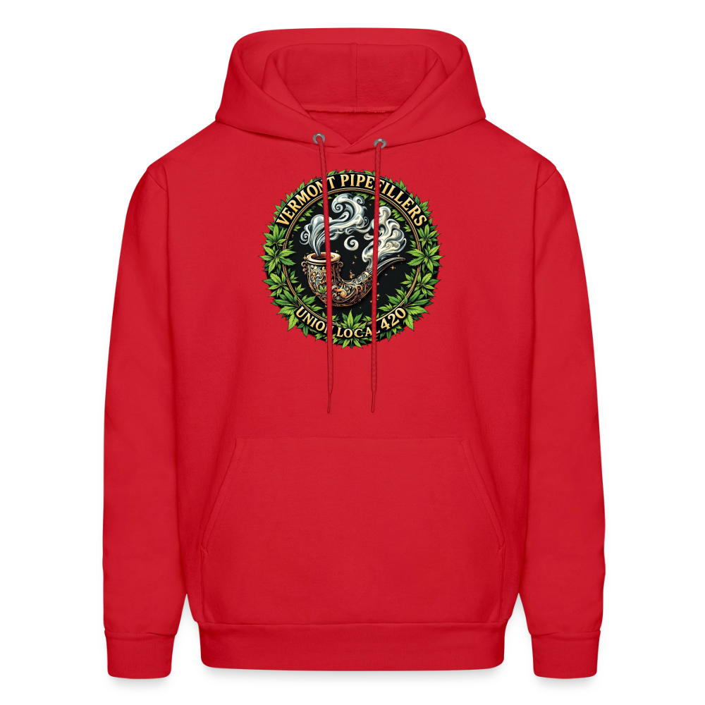 VERMONT PIPEFILLERS LOCAL 420 2 EMBLEM Men's Hoodie - red