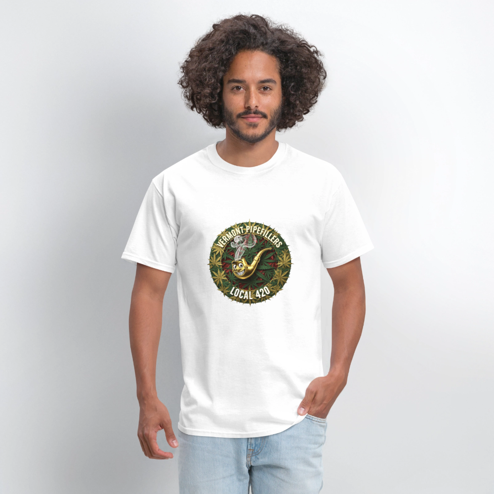 VERMONT PIPEFILLERS LOCAL 420 Men's T-Shirt - white