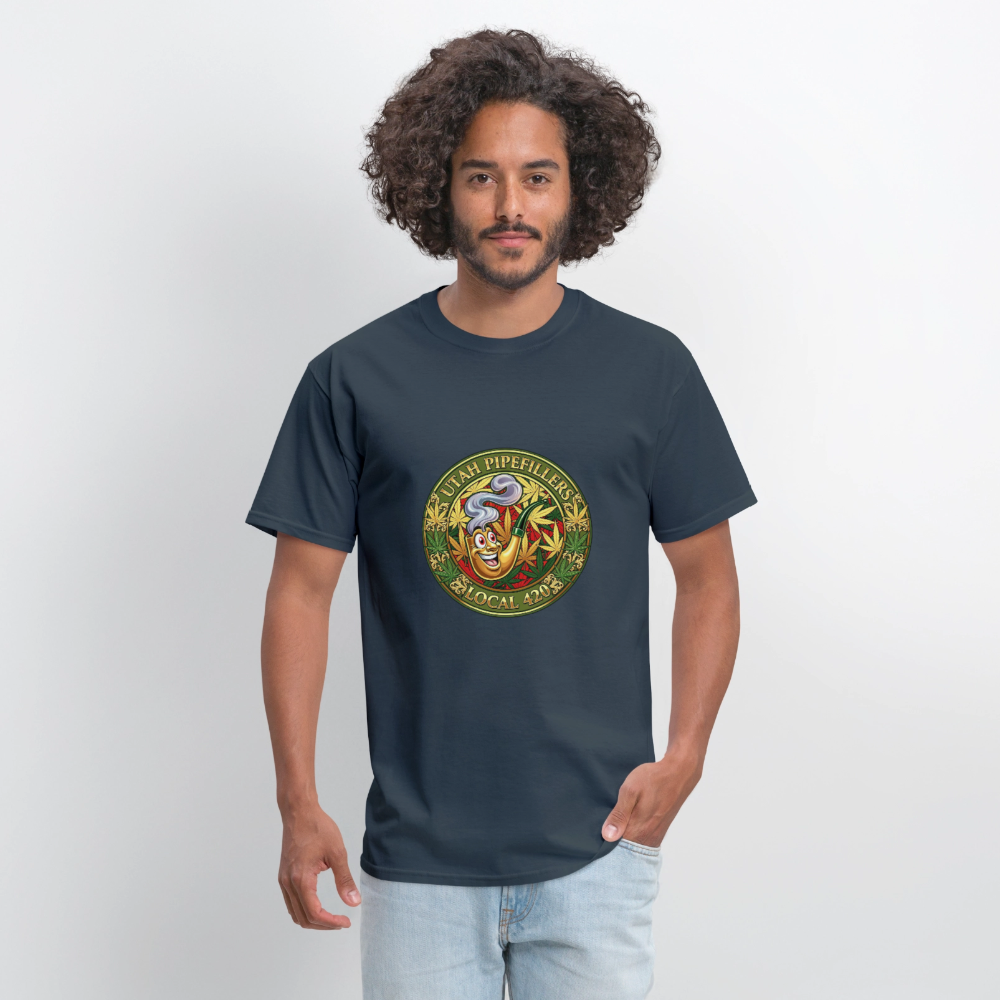 UTAH PIPEFILLERS LOCAL 420 F/B DESIGN Men's T-Shirt -  blue dusk