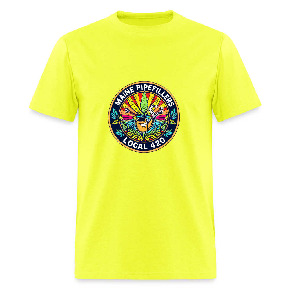 MAINE PIPEFILLERS LOCAL 420 Men's T-Shirt - safety green