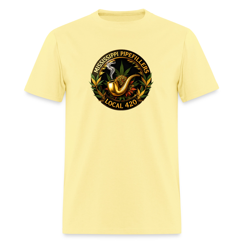 MISSISSIPPI PIPEFILLERS LOCAL 420 Men's T-Shirt - cornsilk
