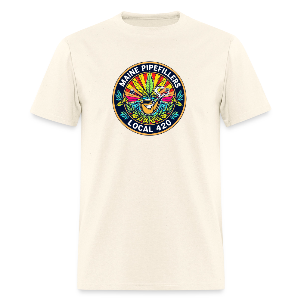 MAINE PIPEFILLERS LOCAL 420 2 EMBLEM Men's T-Shirt - sweet cream heather