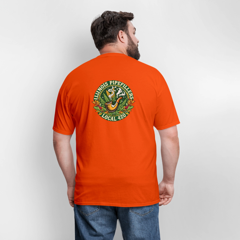 ILLINOIS PIPEFILLERS LOCAL 420 F/B DESIGN Men's T-Shirt - orange
