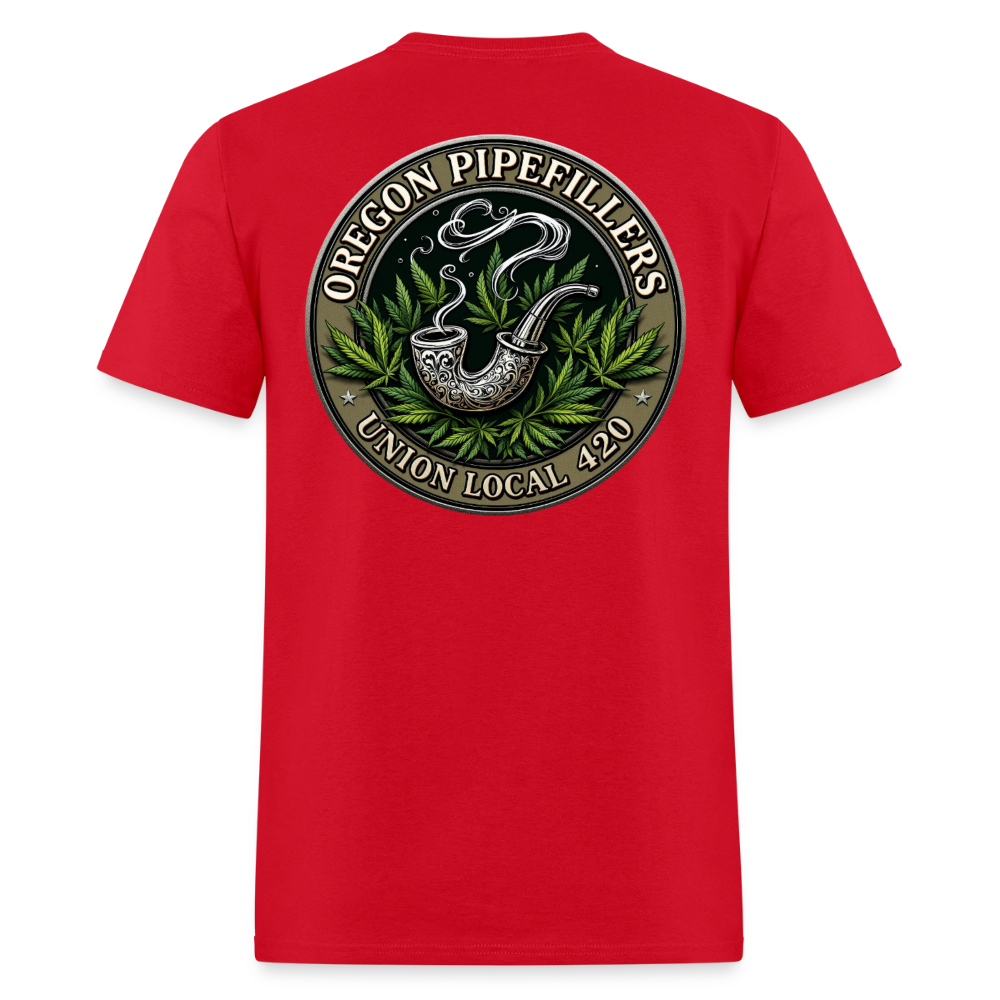 OREGON PIPEFILLERS LOCAL 420 2 EMBLEM Men's T-Shirt - red