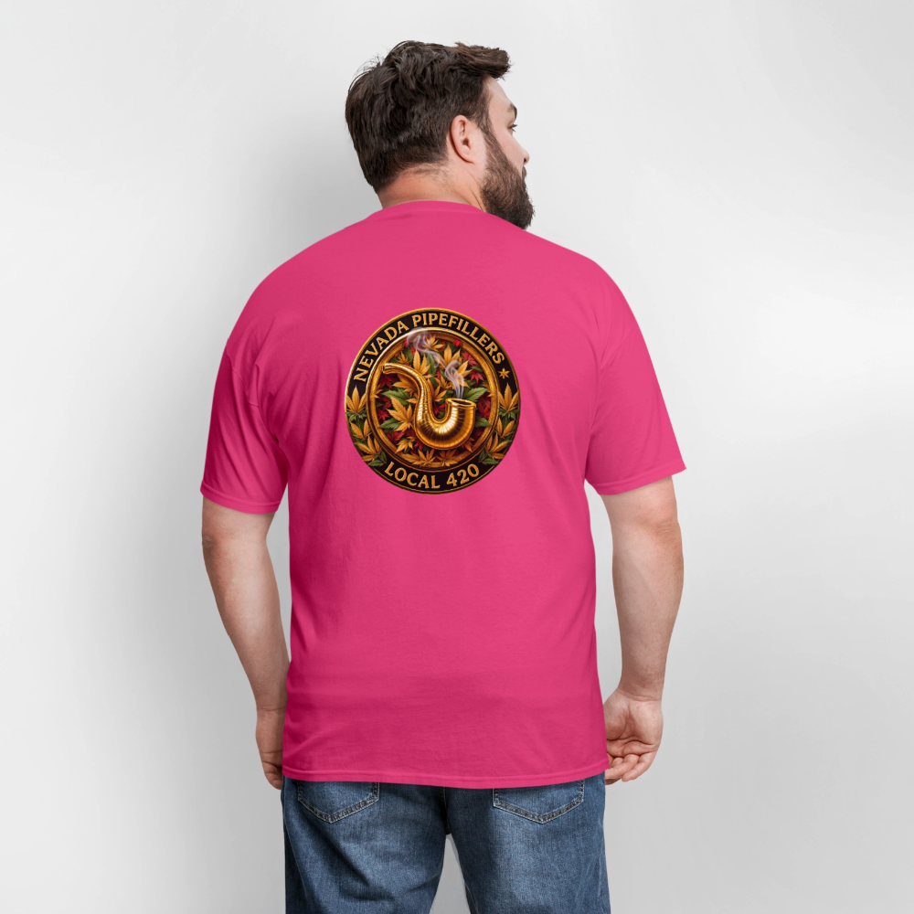 NEVADA PIPEFILLERS LOCAL 420 F/B DESIGN Men's T-Shirt - fuchsia