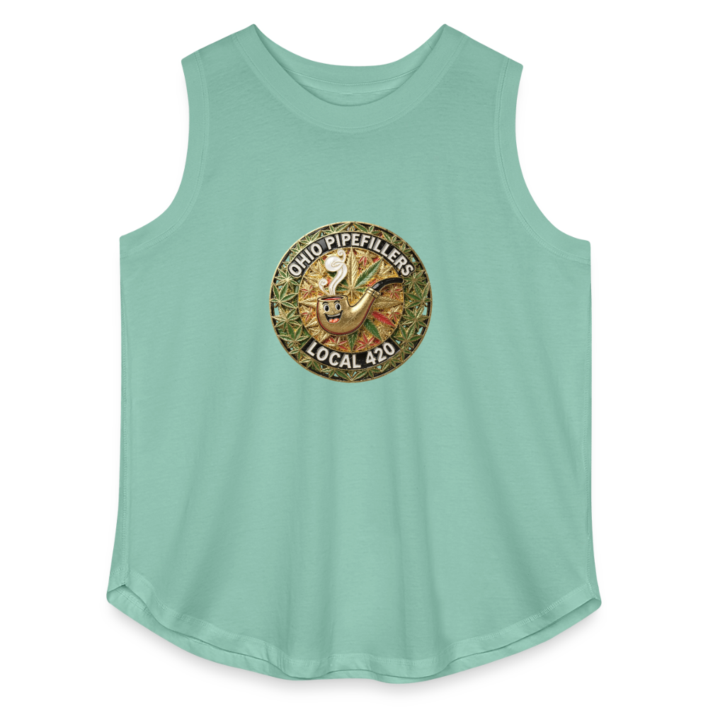 OHIO PIPEFILLERS LOCAL 420  Women's Curvy Relaxed Tank Top - saltwater