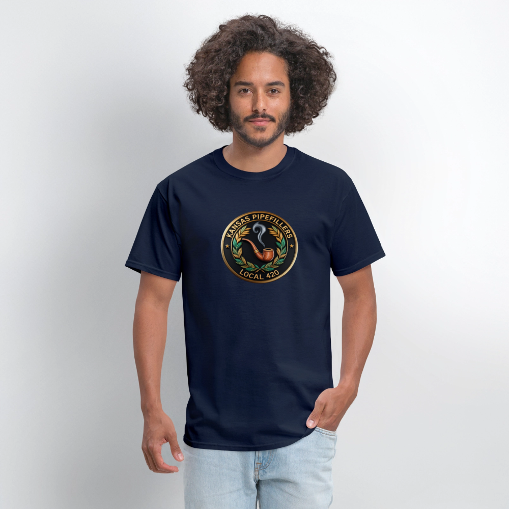 KANSAS PIPEFILLERS LOCAL 420 Men's T-Shirt - navy