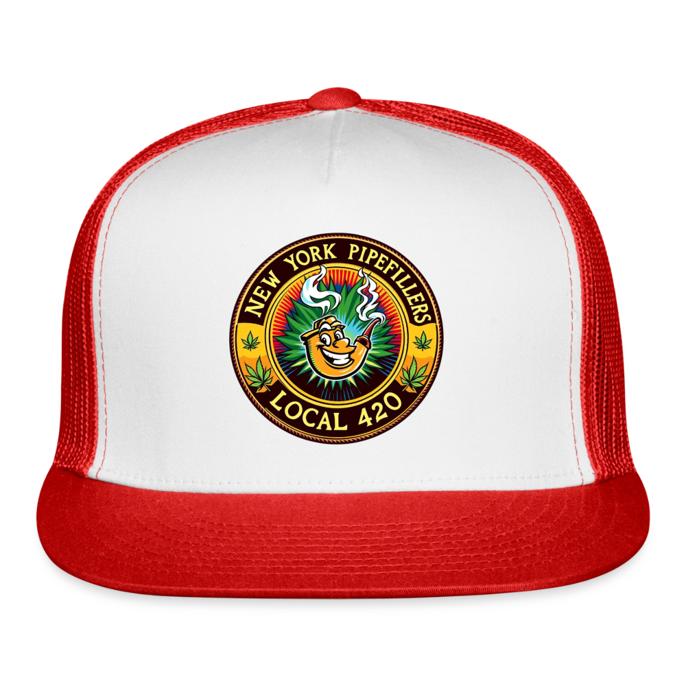 NEW YORK PIPEFILLERS LOCAL 420 Trucker Hat - white/red
